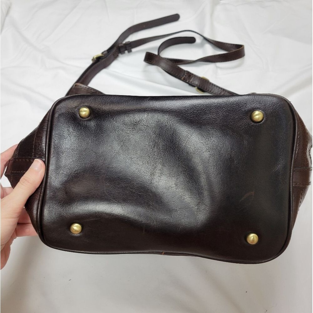 Patricia Nash Chocolate Brown Melrose Drawstring Floret Key Fob Large Bag - Picture 5 of 12